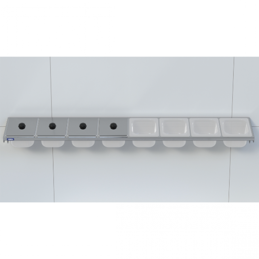 Condimentadora de Parede 8 Cubas Acrílico 1/6 100mm - Aisa